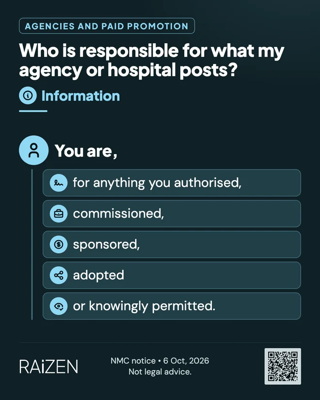 Who is responsible for what my agency or hospital posts?