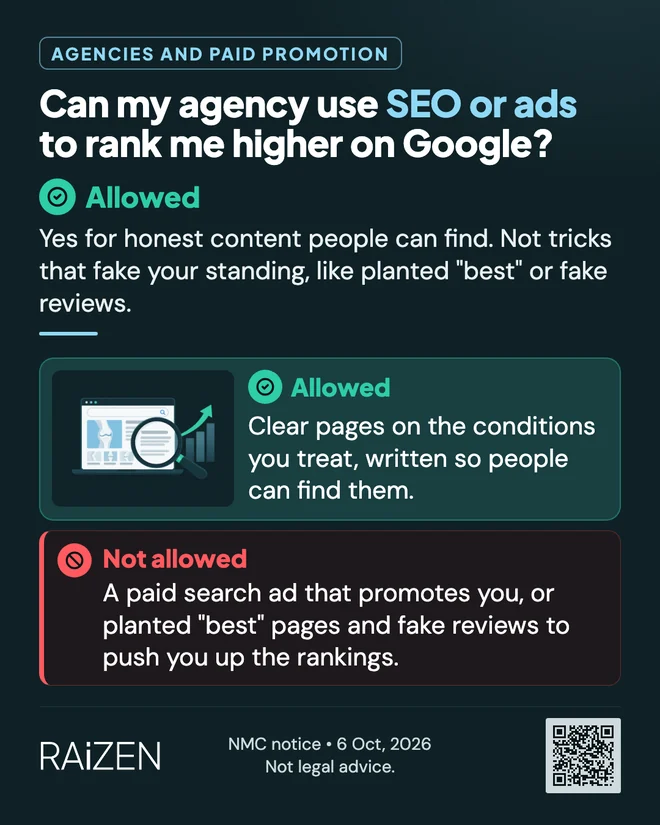 Can my agency use SEO or ads to rank me higher on Google?