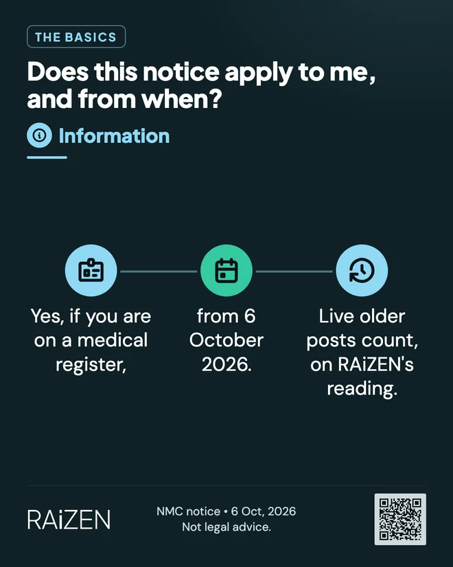Does this notice apply to me, and from when?