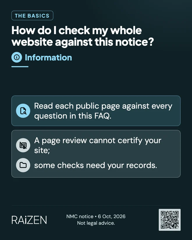 How do I check my whole website against this notice?