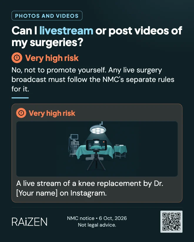 Can I livestream or post videos of my surgeries?