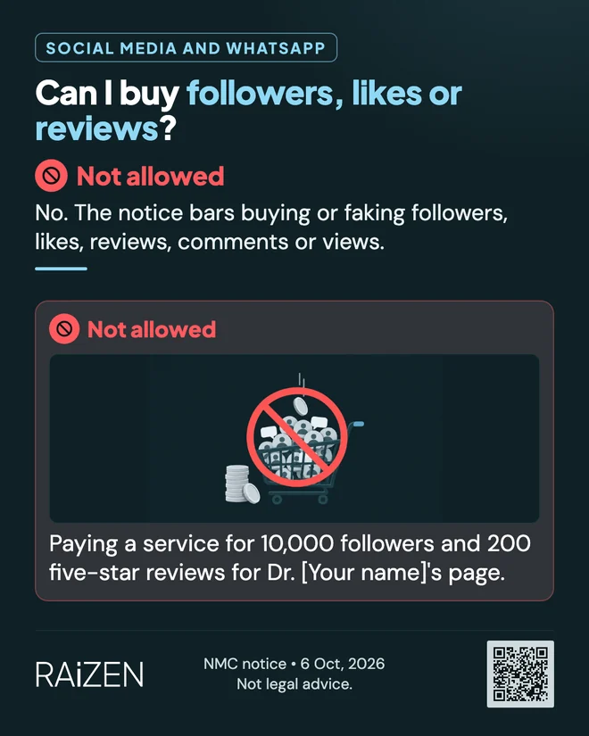 Can I buy followers, likes or reviews?